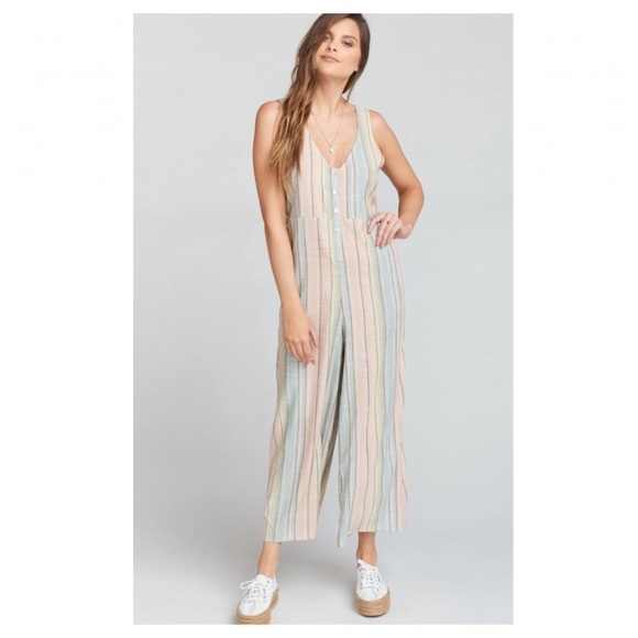 NWT Show Me Your MuMu Striped Dunaway Wide Leg Boho Jumpsuit - Picture 11 of 14